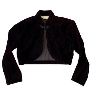 Charlotte Russe Vtg Velvet Red Bolero Jacket Size M Whimsigoth Vamp Victorian